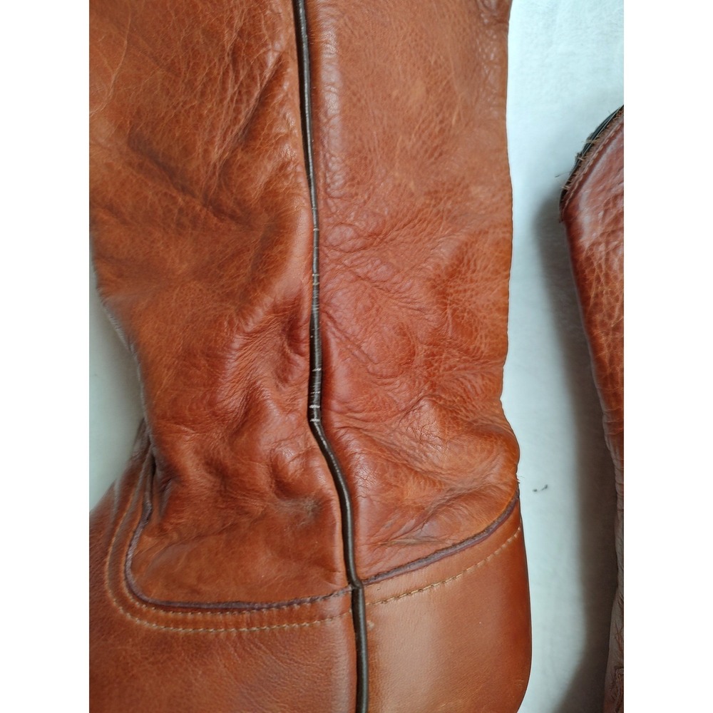 Tony Lama 1012 L Womens Cognac Brown Leather Western Cowboy Boots Size 6 M - Picture 6 of 15